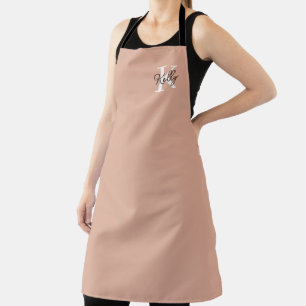 Tablier Script de monogramme rose vierge moderne
