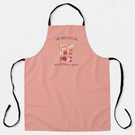 Tablier script moderne foi espoir amour famille monogramme