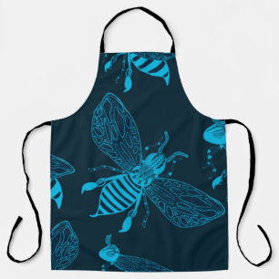 Tablier Seamless pattern with hand drawn bees. Fashion ill