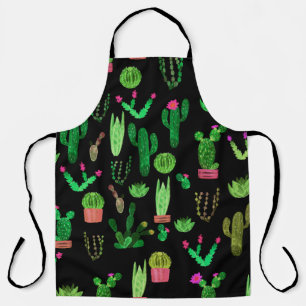 Tablier Seamless watercolor cactuses plant pattern backgro