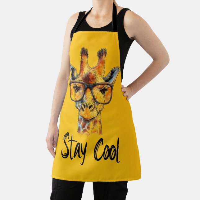 Tablier Séjour Cool - Giraffe avec lunettes de soleil Illu (Insitu)