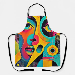 Tablier Sentiments Colorés : Visage Abstrait