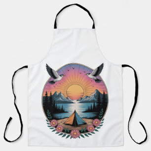 Tablier Sérénité du coucher de soleil Camping vintage et e
