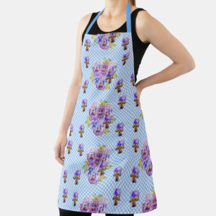 Tablier Shabby Flower Blue En vichy floral Cuisine Apron