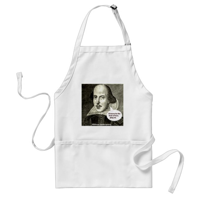 Tablier Shakespeare-citation ; Si la musique soit la (Devant)