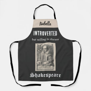 Tablier Shakespeare Photo Drôle Introvert Personnalisé