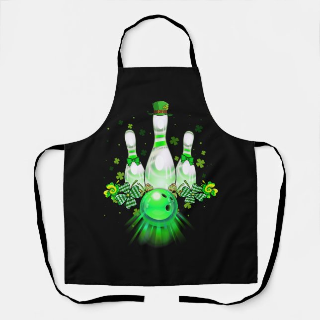Tablier Shamrock de Bowling Leprechaun Jour de la Saint Pa (Recto)