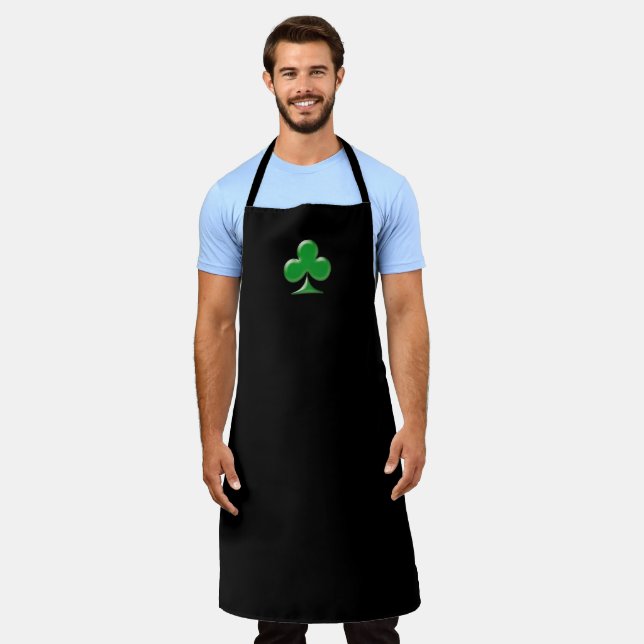 Tablier Shamrock de Clover Irlandais noir moderne (Porté)