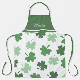Tablier Shamrock vert motifs Saint Patrick's Day