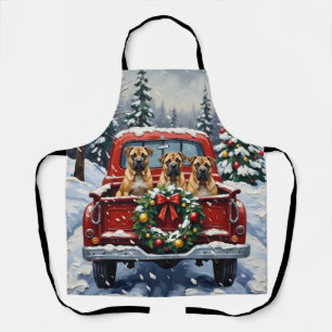 Tablier Shar Pei Noël Camion Rouge Fêtes