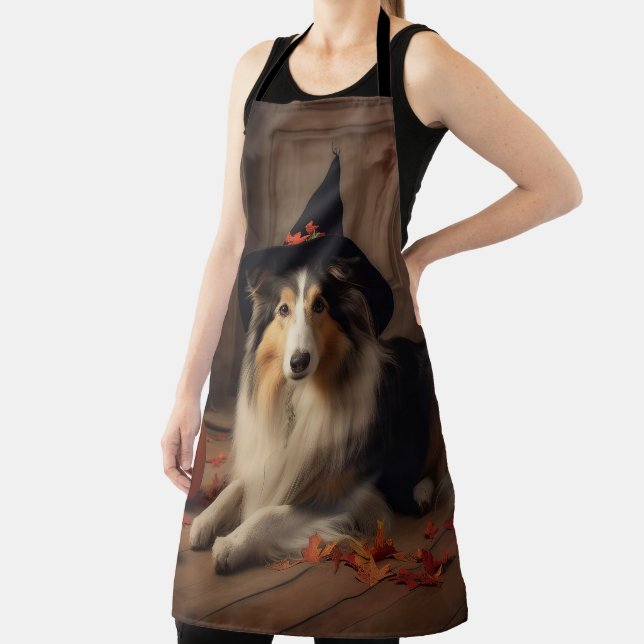 Tablier Shetland Sheepdog Citrouille Halloween effrayant (Insitu)