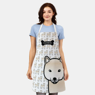 Tablier Shiba Inu crème Chien de dessin animé mignon & nom