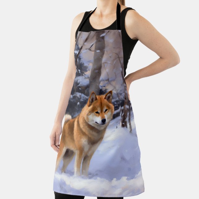 Tablier Shiba Inu Laissez Neige Noël (Insitu)