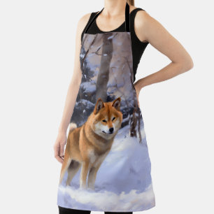 Tablier Shiba Inu Qu'il neige Noël