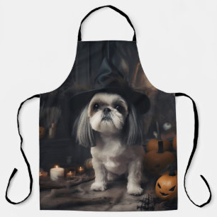 Tablier Shih Tzu Citrouilles Halloween effrayant