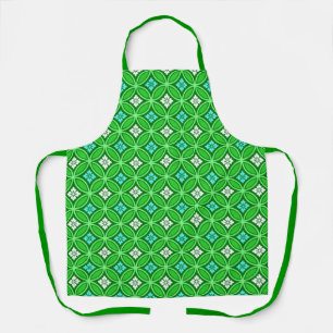 Tablier Shippo avec Motif à Fleur, Tons de Jade Green