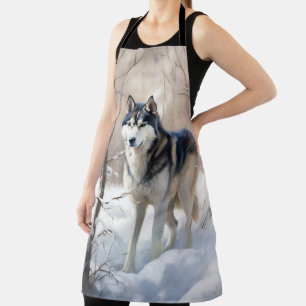 Tablier Siberian Husky Laissez-le Neiger Noël