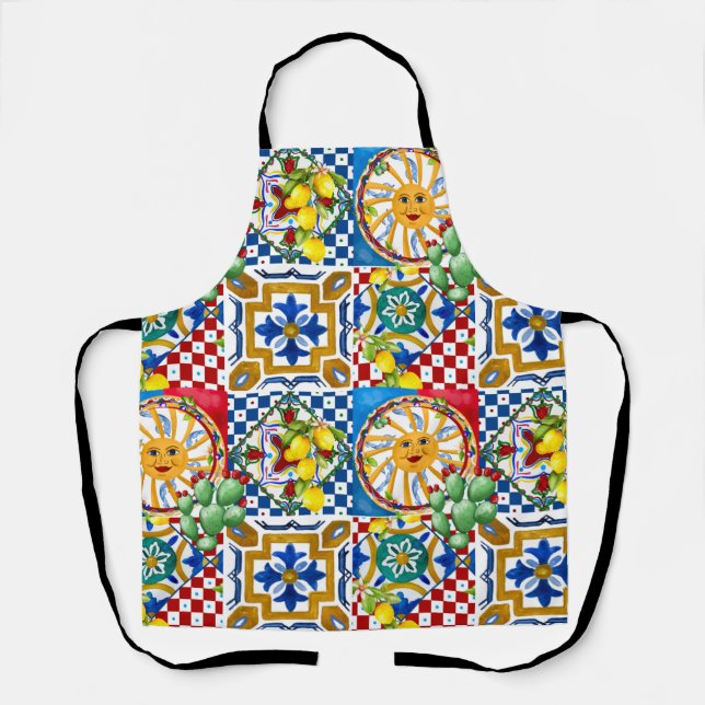 Tablier Sicilien, majolica, tuiles, citrons (Recto)