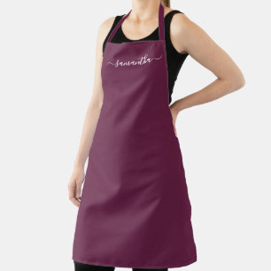 Tablier Signature de la fille bordeaux et blanche