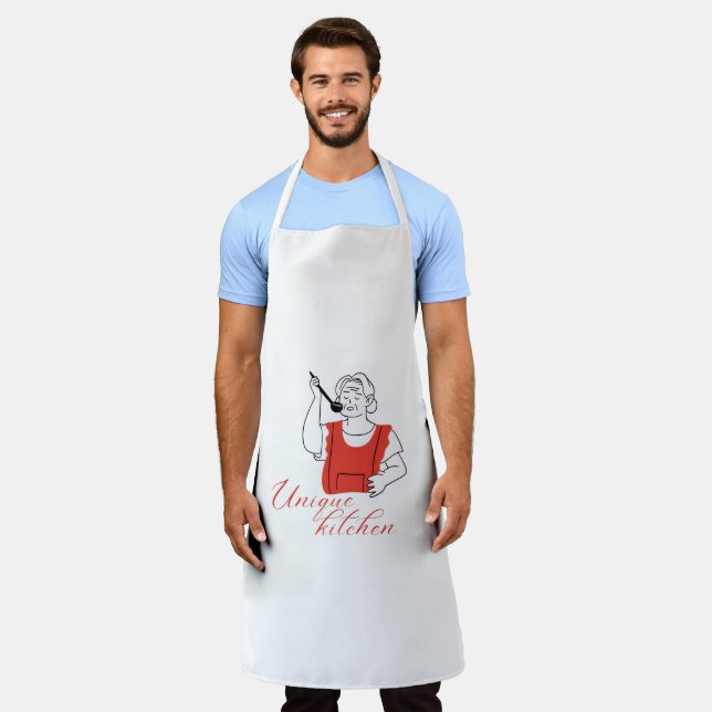 Tablier Signature Kitchen Apron – All Over Print Medium (Porté)