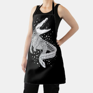 Tablier Silhouette blanche d'animal - Crocodile