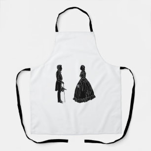 Tablier silhouette d'abraham lincoln et de mary todd linco