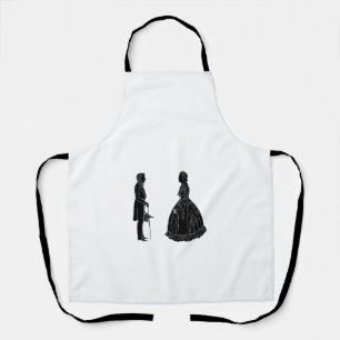 Tablier silhouette d'abraham lincoln mary todd lincoln