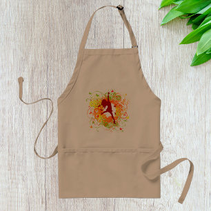 Tablier Silhouette de danseuse avec volutes florales