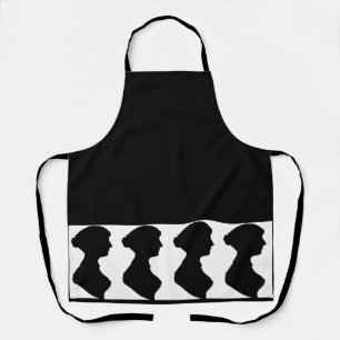 Tablier Silhouette de Jane Austen sur fond noir