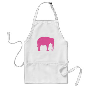 Tablier Silhouette d'éléphant rose