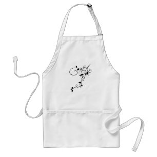 Tablier Silhouette noire et blanche de branche de remous