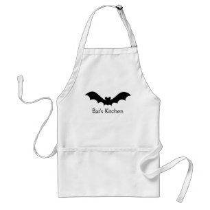 Tablier Silhouette noire mignonne personnalisée de batte