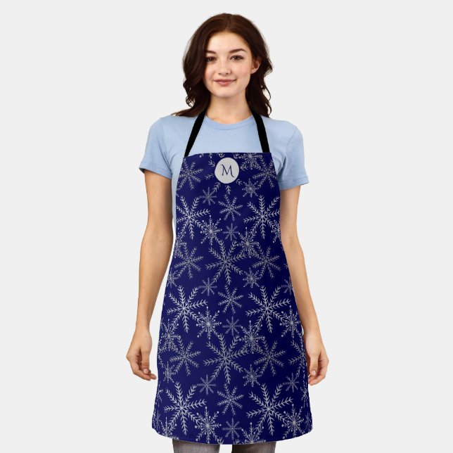 Tablier Silver Feu de neige Blue Monogram Holiday (Porté)