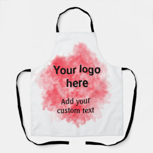 Tablier Simple aquarelle rouge ajoutez votre logo texte pe