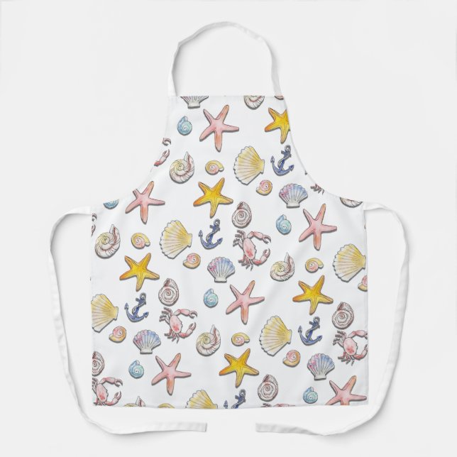 Tablier Simple Conception de Plage Mignonne  (Recto)