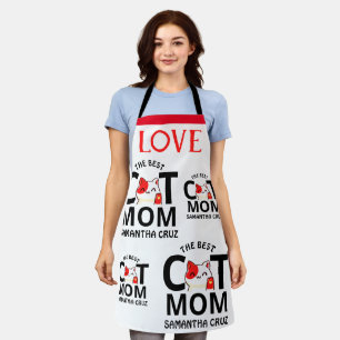 Tablier Simple Elegant Heureuse Sainte-Valentin Chat Maman