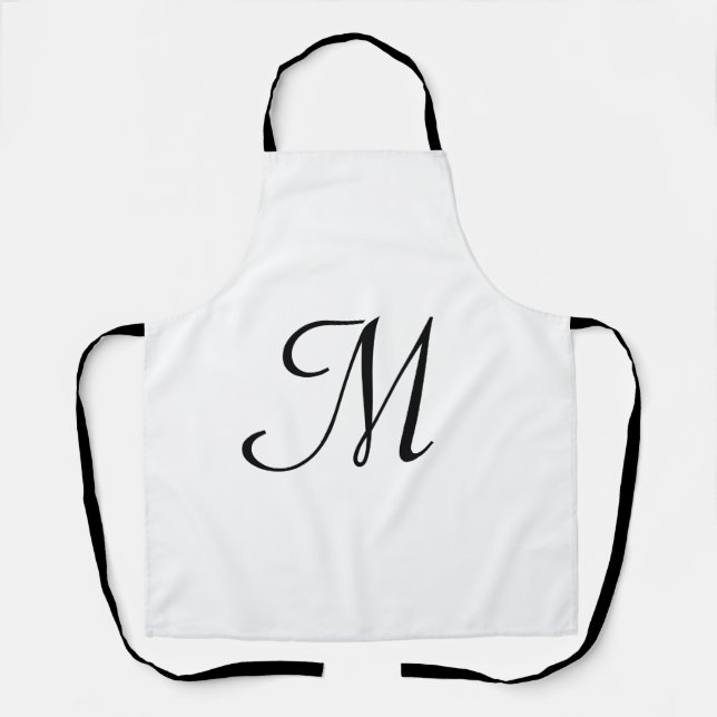 Tablier simple logo monogramme minimal personnalisé (Recto)