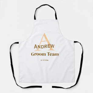 Tablier simple monogramme personnalisé groomsmen