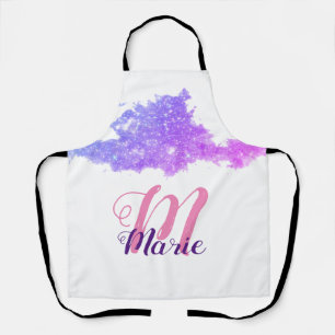 Tablier simple personnalisé rose violet pétillant ajouter 
