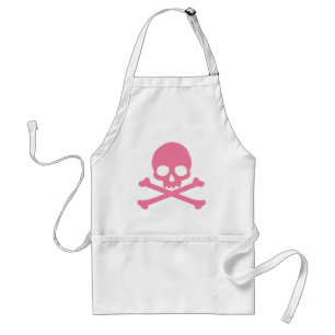 Tablier SImple Pink Skull and Crossbones