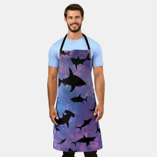 Tablier Simple requin mâchoires baleine motif de galaxie o