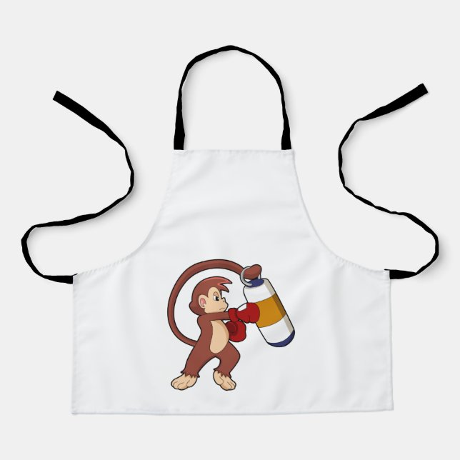 Tablier Singe à la boxe avec sac de poinçonnage (Recto)
