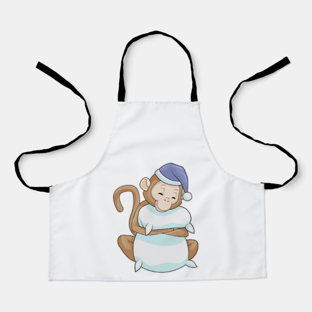 Tablier Singe avec Coussin et tête de lit (Recto)