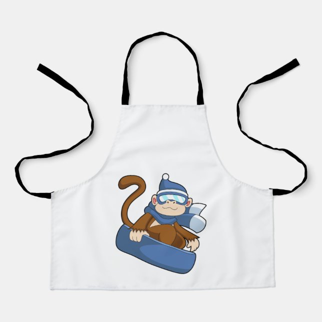 Tablier Singe comme Snowboardeur avec Sonowboard.PNG (Recto)