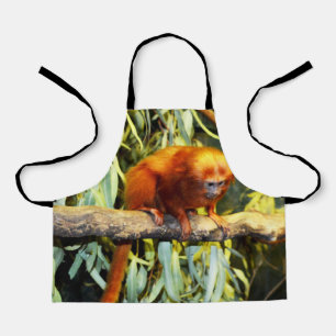 Tablier Singe Marmoset Orange, Espace Plein Impression Enf