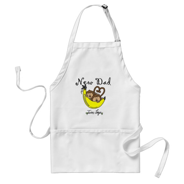 Tablier Singes Papa de jumeaux T-shirts et cadeaux (Devant)