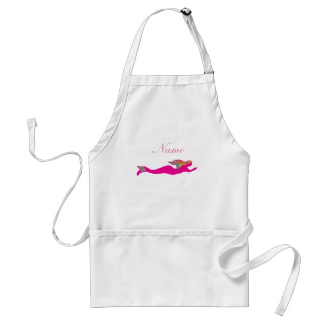 Tablier sirène sous-marine rose customisée (Devant)