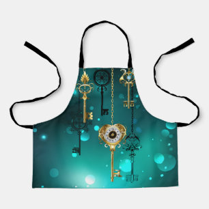 Tablier Skeleton Keys on Green Background