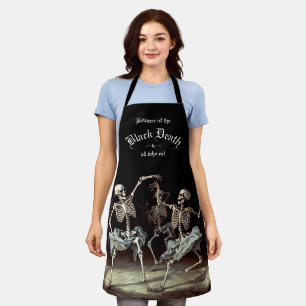 Tablier Skeletons de danse de la mort noire Halloween