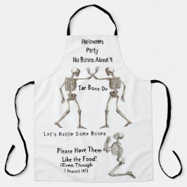 Tablier Skeletons Halloween House Party sur toute l'impres